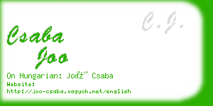 csaba joo business card